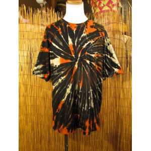 画像: 黒色ベース＊タイダイ染め＊コットン素材＊半袖＊Ｔシャツ＊２ＸＬ