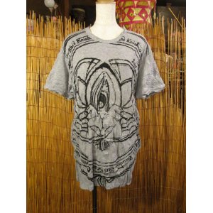 画像: ロータスプリント＊皺加工＊コットン素材＊半袖＊Ｔシャツ