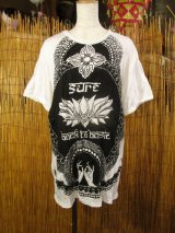 画像: ロータスプリント＊皺加工＊コットン素材＊半袖＊Ｔシャツ