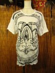 画像1: ロータスプリント＊皺加工＊コットン素材＊半袖＊Ｔシャツ