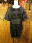 画像1: ロータスプリント＊皺加工＊コットン素材＊半袖＊Ｔシャツ
