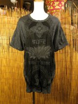 画像: ロータスプリント＊皺加工＊コットン素材＊半袖＊Ｔシャツ