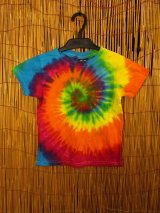 画像: 【１１０ｃｍ】キッズサイズ＊タイダイ染め＊コットン素材＊半袖＊Ｔシャツ