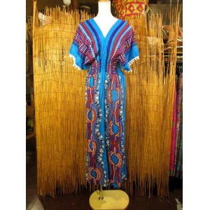 画像: アフリカンプリント＊レーヨン素材＊マキシ丈＊ワンピース