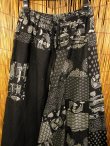 画像2: 黒色＋和風プリント＊切り替え＊コットン素材＊ふんわり＊サルエルパンツ