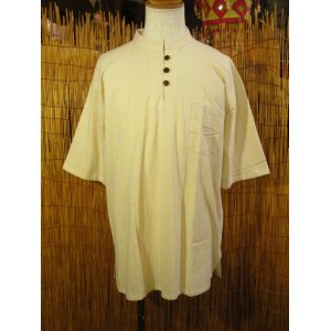 画像: 三つボタン＊コットン素材＊胸ポケット＊半袖＊プルオーバー＊２ＸＬ 