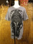 画像1: ガネーシャプリント＊皺加工＊コットン素材＊半袖＊Ｔシャツ