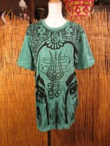 画像: ガネーシャプリント＊皺加工＊コットン素材＊半袖＊Ｔシャツ