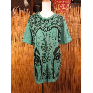 画像: ガネーシャプリント＊皺加工＊コットン素材＊半袖＊Ｔシャツ