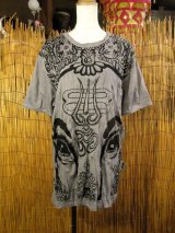 画像: ガネーシャプリント＊皺加工＊コットン素材＊半袖＊Ｔシャツ