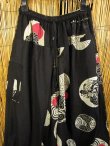 画像2: 黒色＋和風プリント＊切り替え＊コットン素材＊ふんわり＊サルエルパンツ
