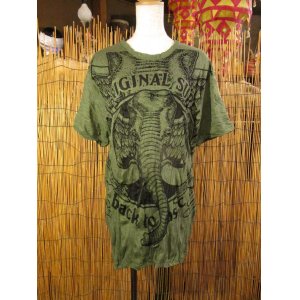 画像: 象さんプリント＊皺加工＊コットン素材＊半袖＊Ｔシャツ