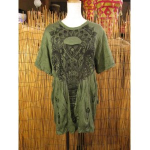 画像: 象さんプリント＊皺加工＊コットン素材＊半袖＊Ｔシャツ