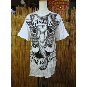 画像: 象さんプリント＊皺加工＊コットン素材＊半袖＊Ｔシャツ