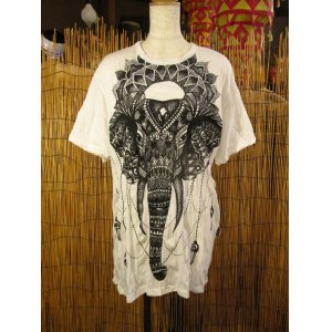 画像: 象さんプリント＊皺加工＊コットン素材＊半袖＊Ｔシャツ