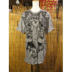 画像: 象さんプリント＊皺加工＊コットン素材＊半袖＊Ｔシャツ