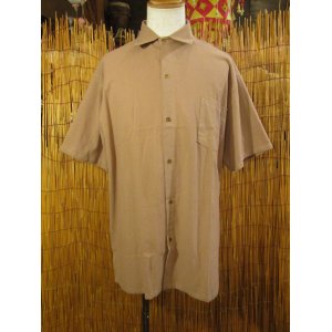 画像: 無地＊コットン素材＊ココナッツボタン＊半袖＊シャツ ＊ＸＬ