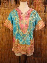 画像: アフリカンプリント＊タイダイ染め＊ダシキ＊ＤＡＳＨＩＫＩ＊Ｍ