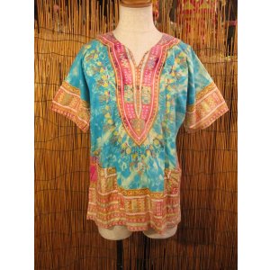 画像: アフリカンプリント＊タイダイ染め＊ダシキ＊ＤＡＳＨＩＫＩ＊Ｍ