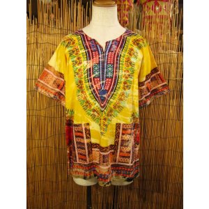 画像: アフリカンプリント＊タイダイ染め＊ダシキ＊ＤＡＳＨＩＫＩ＊Ｍ