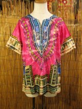 画像: アフリカンプリント＊タイダイ染め＊ダシキ＊ＤＡＳＨＩＫＩ＊Ｍ