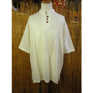 画像: 三つボタン＊薄手＊コットン素材＊半袖＊プルオーバー＊２ＸＬ 