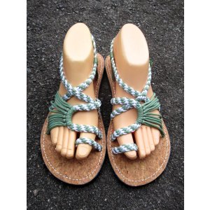 画像: 【２５ｃｍ〜２５・５ｃｍ】コルク＊編み編み＊紐サンダル