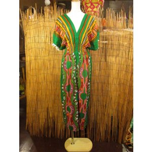 画像: アフリカンプリント＊レーヨン素材＊マキシ丈＊ワンピース
