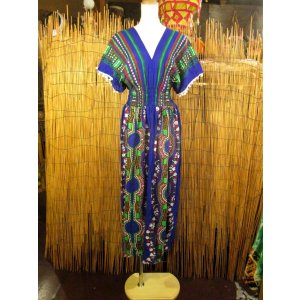画像: アフリカンプリント＊レーヨン素材＊マキシ丈＊ワンピース