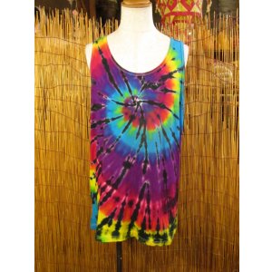 画像: タイダイ染め＊コットン素材＊タンクトップ＊２ＸＬ