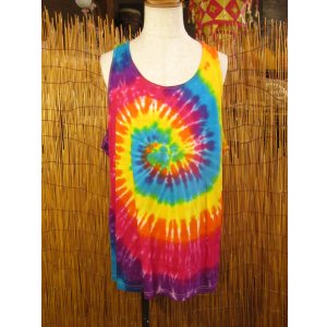 画像: タイダイ染め＊コットン素材＊タンクトップ＊２ＸＬ