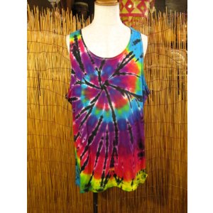 画像: タイダイ染め＊コットン素材＊タンクトップ＊２ＸＬ