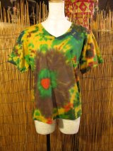 画像: タイダイ染め＊コットン素材＊Ｖネック＊半袖＊Ｔシャツ
