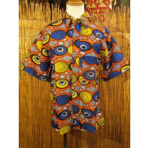 画像: アフリカンプリント＊コットン素材＊半袖＊シャツ ＊Ｌ