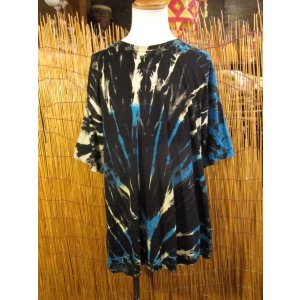 画像: 黒色ベース＊タイダイ染め＊コットン素材＊半袖＊Ｔシャツ＊２ＸＬ