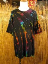 画像: 黒色ベース＊タイダイ染め＊コットン素材＊半袖＊Ｔシャツ＊２ＸＬ