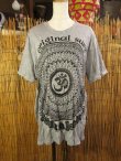 画像1: 曼荼羅風オームプリント＊皺加工＊コットン素材＊半袖＊Ｔシャツ