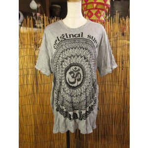 画像: 曼荼羅風オームプリント＊皺加工＊コットン素材＊半袖＊Ｔシャツ