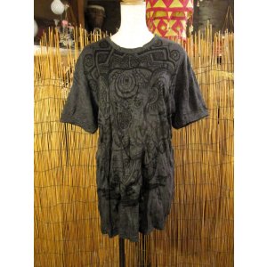 画像: ガネーシャプリント＊皺加工＊コットン素材＊半袖＊Ｔシャツ
