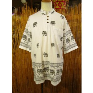 画像: 象さんプリント＊コットン素材＊胸ポケット＊半袖＊プルオーバー＊２ＸＬ 