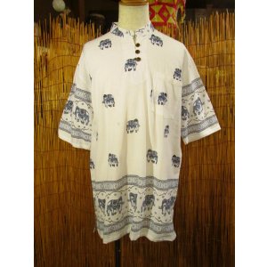 画像: 象さんプリント＊コットン素材＊胸ポケット＊半袖＊プルオーバー＊２ＸＬ 