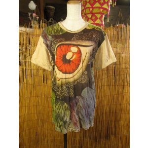 画像: ガネーシャアイプリント＊コットン素材＊半袖Ｔシャツ