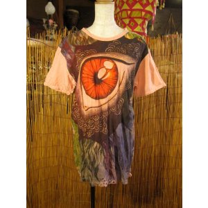 画像: ガネーシャアイプリント＊コットン素材＊半袖Ｔシャツ