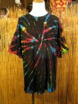 画像1: 黒色ベース＊タイダイ染め＊コットン素材＊半袖＊Ｔシャツ＊２ＸＬ