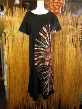 画像: タイダイ染め＊コットン素材＊半袖＊Ａライン＊ロング丈＊ワンピース