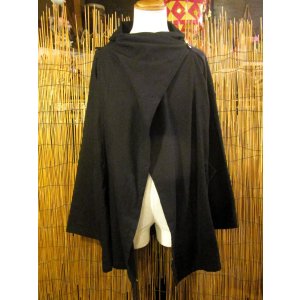 画像: 黒色＊コットン素材＊ゆったりサイズ＊２ＷＡＹ＊スナフキン＊旅人風コート