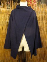 画像: 紺色＊コットン素材＊ゆったりサイズ＊２ＷＡＹ＊スナフキン＊旅人風コート