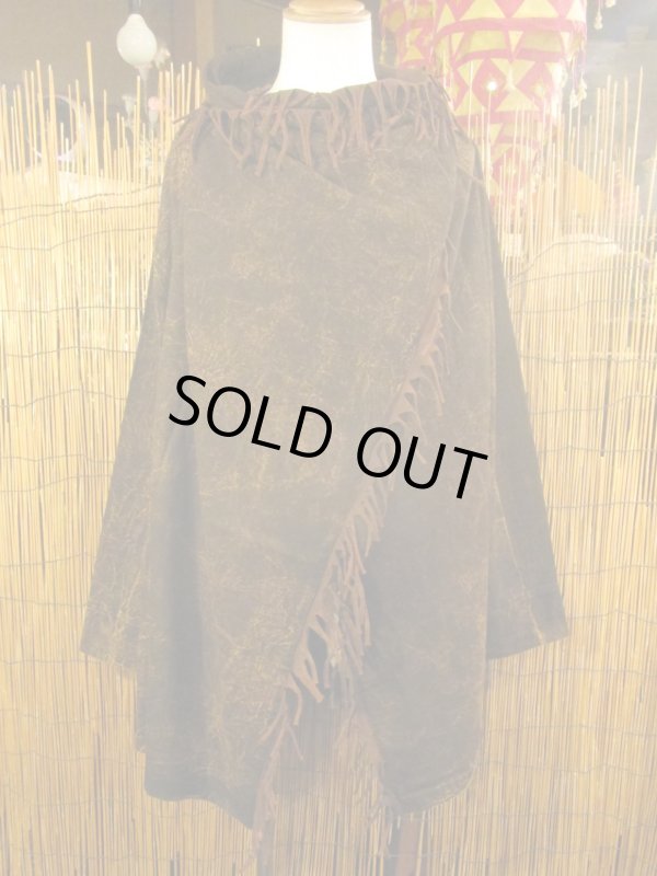 画像1: ストーンウォッシュ加工＊コットン素材＊ゆったりサイズ＊２ＷＡＹ＊フリンジ＊スナフキン＊旅人風コート