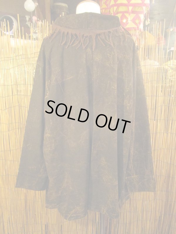 画像3: ストーンウォッシュ加工＊コットン素材＊ゆったりサイズ＊２ＷＡＹ＊フリンジ＊スナフキン＊旅人風コート