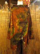 画像: タイダイ染め＆民族調プリント＊コットン素材＊ゆったりサイズ＊２ＷＡＹ＊フリンジ＊スナフキン＊旅人風コート